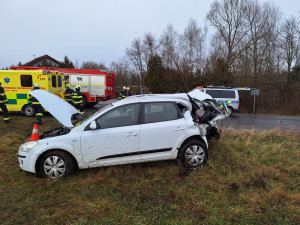 U židovského hřbitova v Písku se střetl vlak s osobním autem