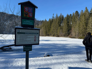 Návštěvníci Šumavy masivně vstupují na plochu zamrzlých jezer. Porušují tak zákon a riskují tučnou pokutu