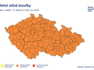 Na jihu Čech hrozí silné bouřky. Výstraha platí až do pondělí
