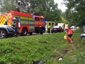 Opilý řidič způsobil nehodu u Němčic, na místě jsou čtyři zranění
