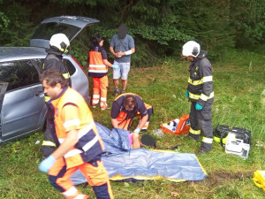 Opilý řidič způsobil nehodu u Němčic, na místě jsou čtyři zranění