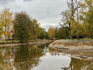 Budějovické řeky odhalují tajemství. Snížené hladiny obnažily kamenité břehy, sochu i Malý jez