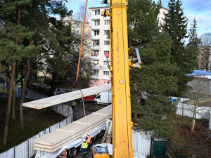 Z Vídně až do Písku. Dorazilo osm obřích vazníků na stavbu nového pavilonu