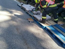 Divočák způsobil nehodu u Volar. Kamion skončil v příkopu, silnice je uzavřená