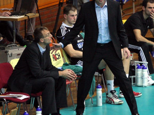 Trenéři Českých Budějovic Jan Svoboda a Stanislav Pochop