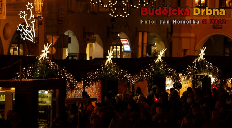 Přílet anděla na budějckém náměstí