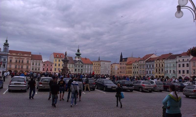 Protest kvůli problémům v soužití s Romy. Foto Zuzana Wágnerová