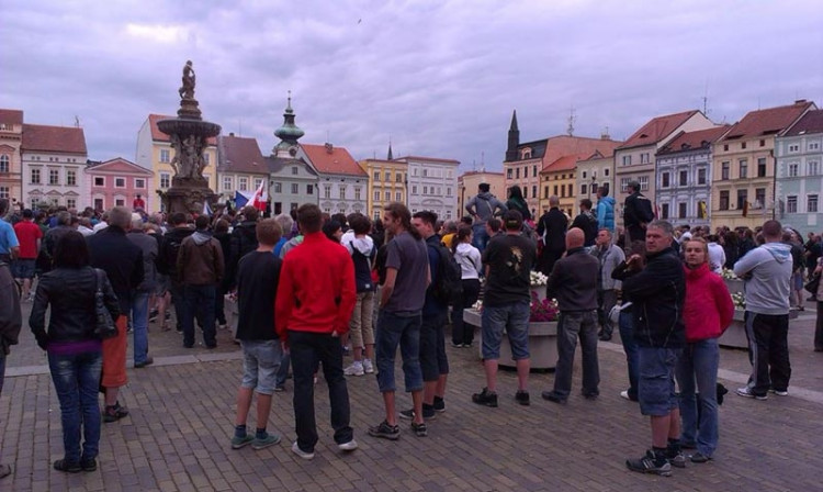 Protest kvůli problémům v soužití s Romy. Foto Zuzana Wágnerová