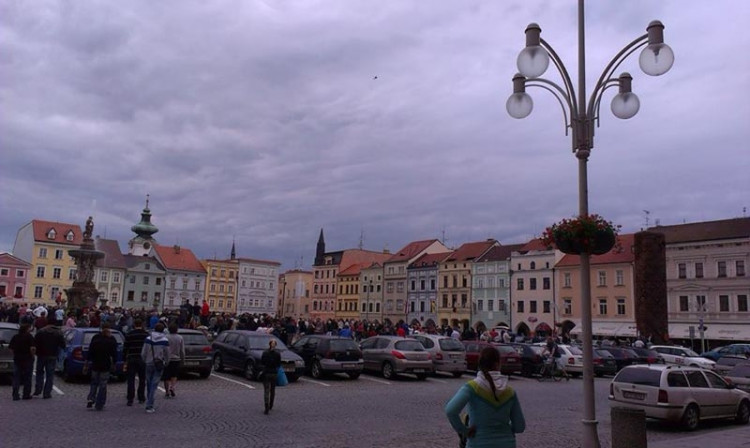 Protest kvůli problémům v soužití s Romy. Foto Zuzana Wágnerová
