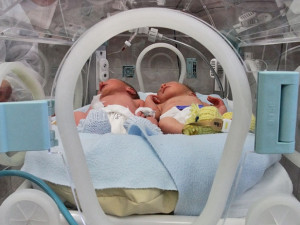 Deniel a Dominik (zprava) Fošumovi z Římova jsou prvními jihočeskými miminky roku 2014