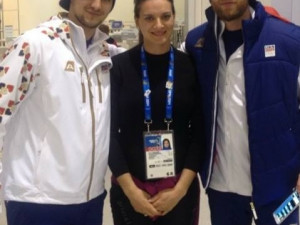 Kuba Kovář s Jirkou Novotným potkali atletku Jelenu Isinbajevovou