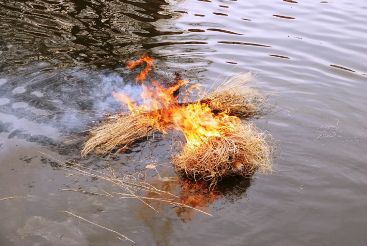 Ve vodě symbol smrti dohořel a jaro přišlo do Budějc