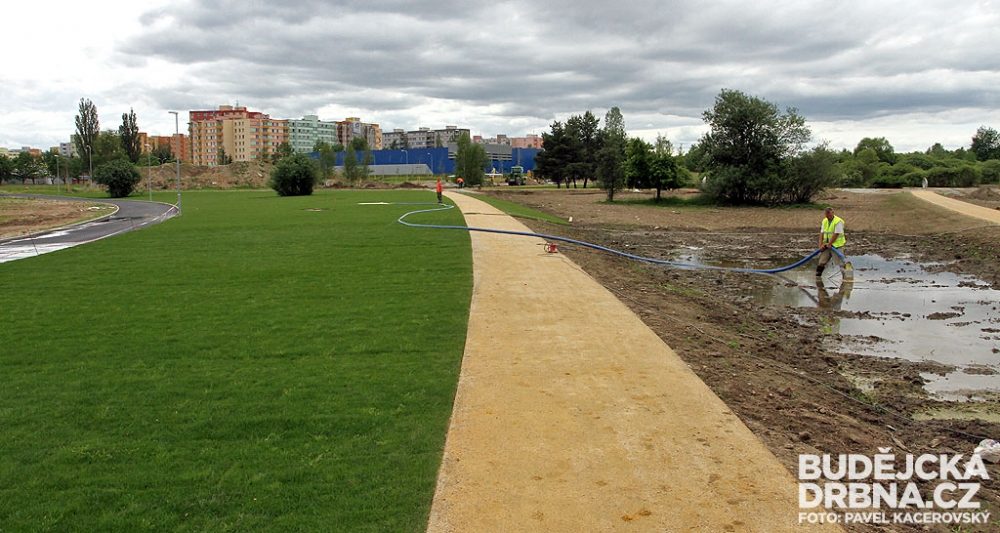 Odpočinková travnatá plocha pro piknikování i relaxaci