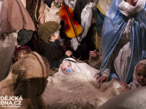 Živý betlém na Piaristickém náměstí v Českých Budějovicích