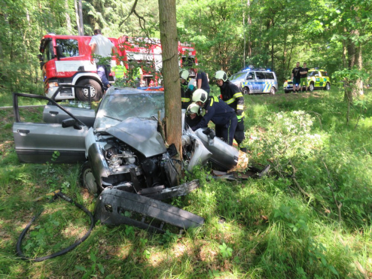 Nehoda se stala loni v létě na silnici mezi obcemi Římov a Plav, kde narazil osobní automobil Audi 80 do stromu a začal hořet. Nárazem se zaklínily dveře řidiče, který se tak nemohl dostat ven. Pomohl mu statečný student Jan Jirka.