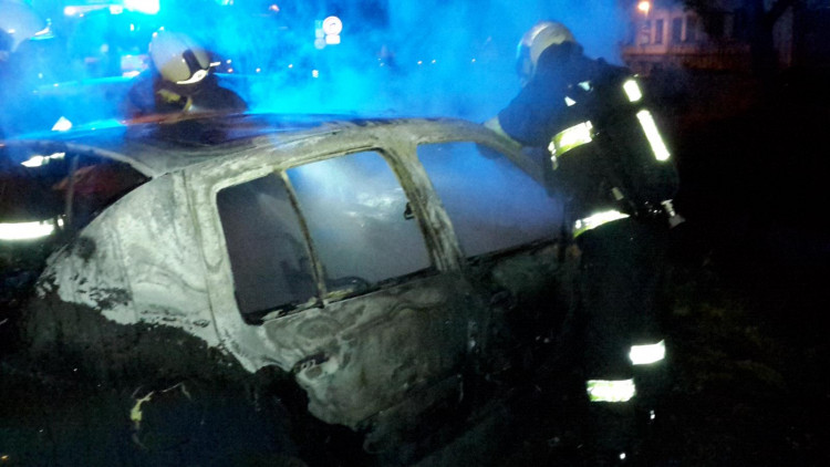 Požár automobilu v Budějcích.