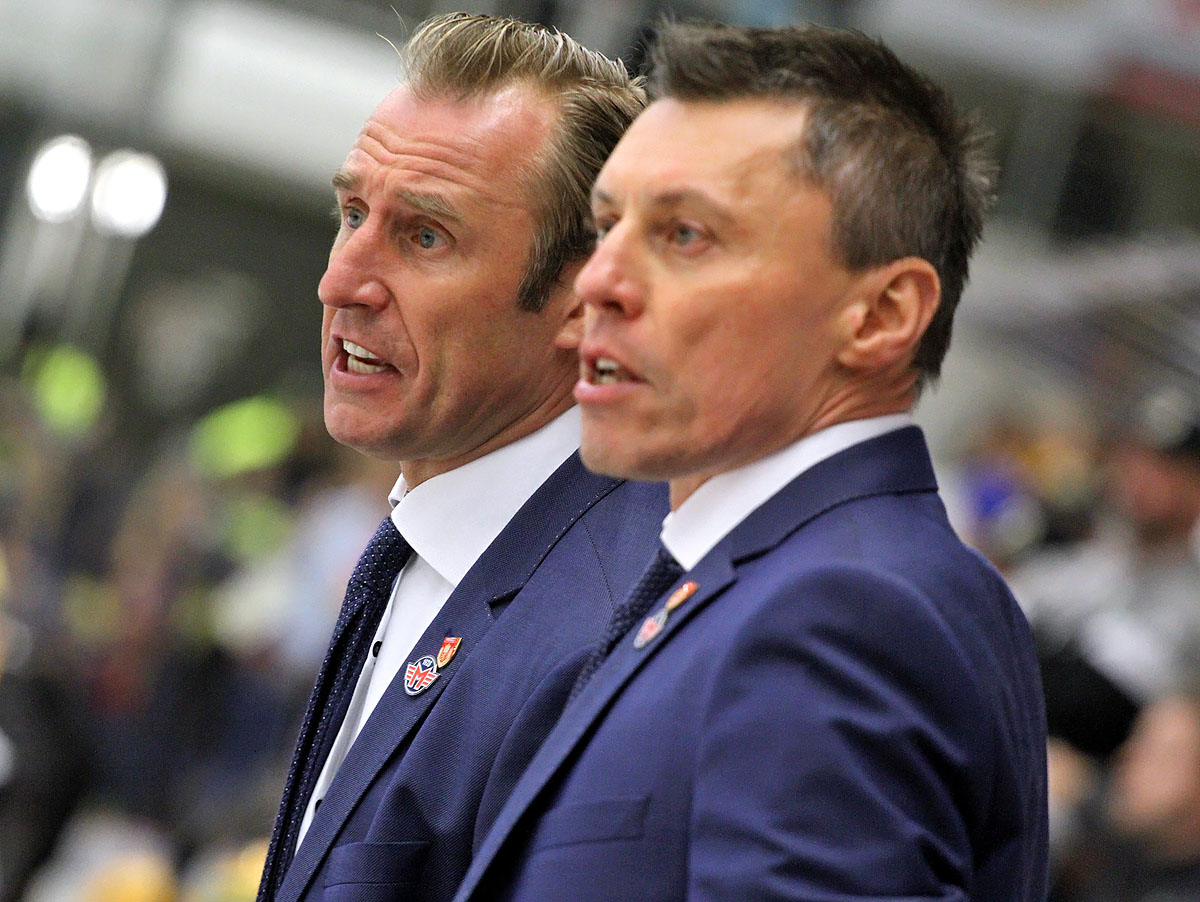Trenérské duo ČEZ Motoru - Václav Prospal a Aleš Totter