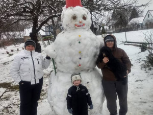 Jihočeši staví sněhuláky