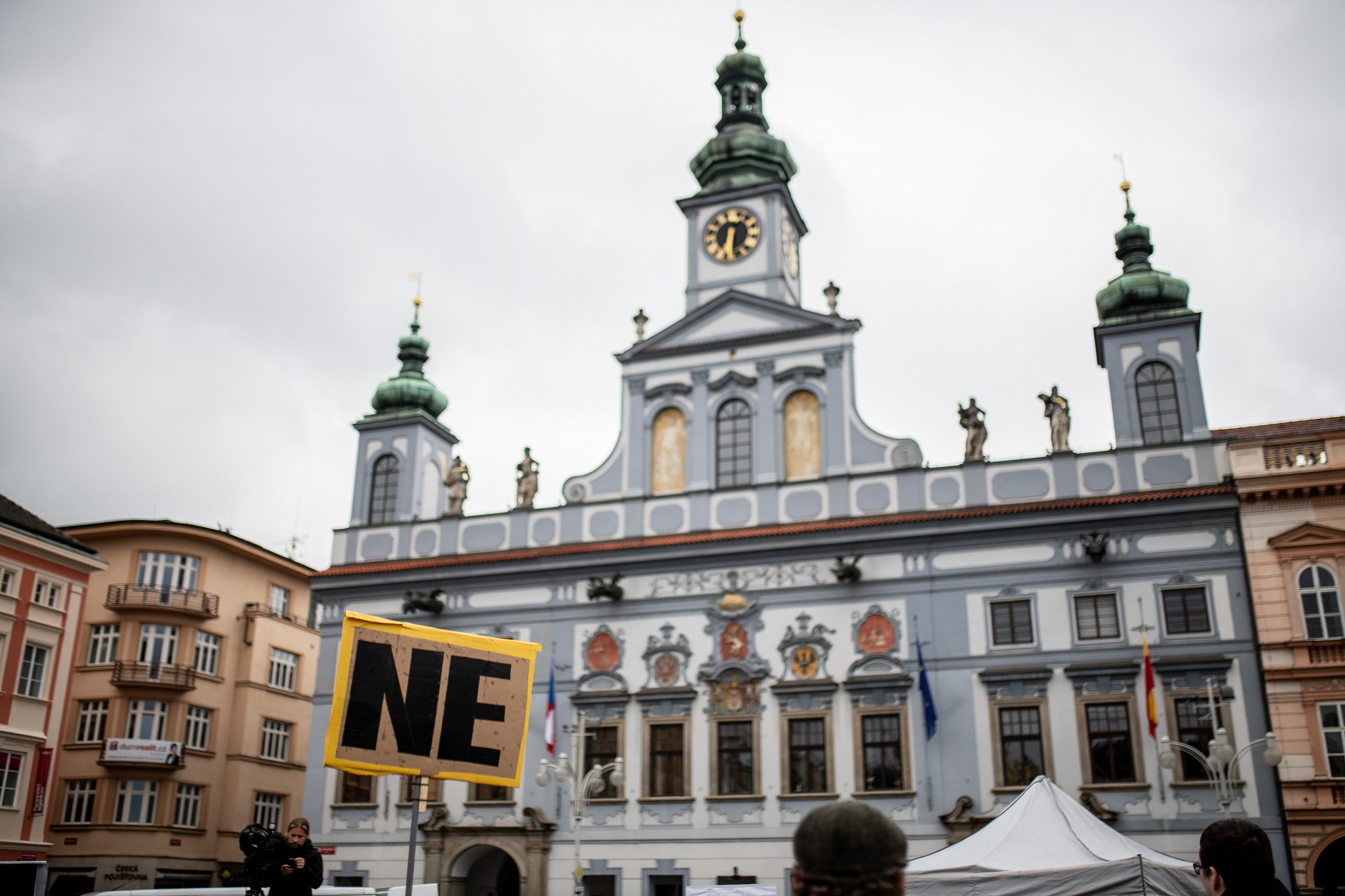 Protest na budějckém náměstí