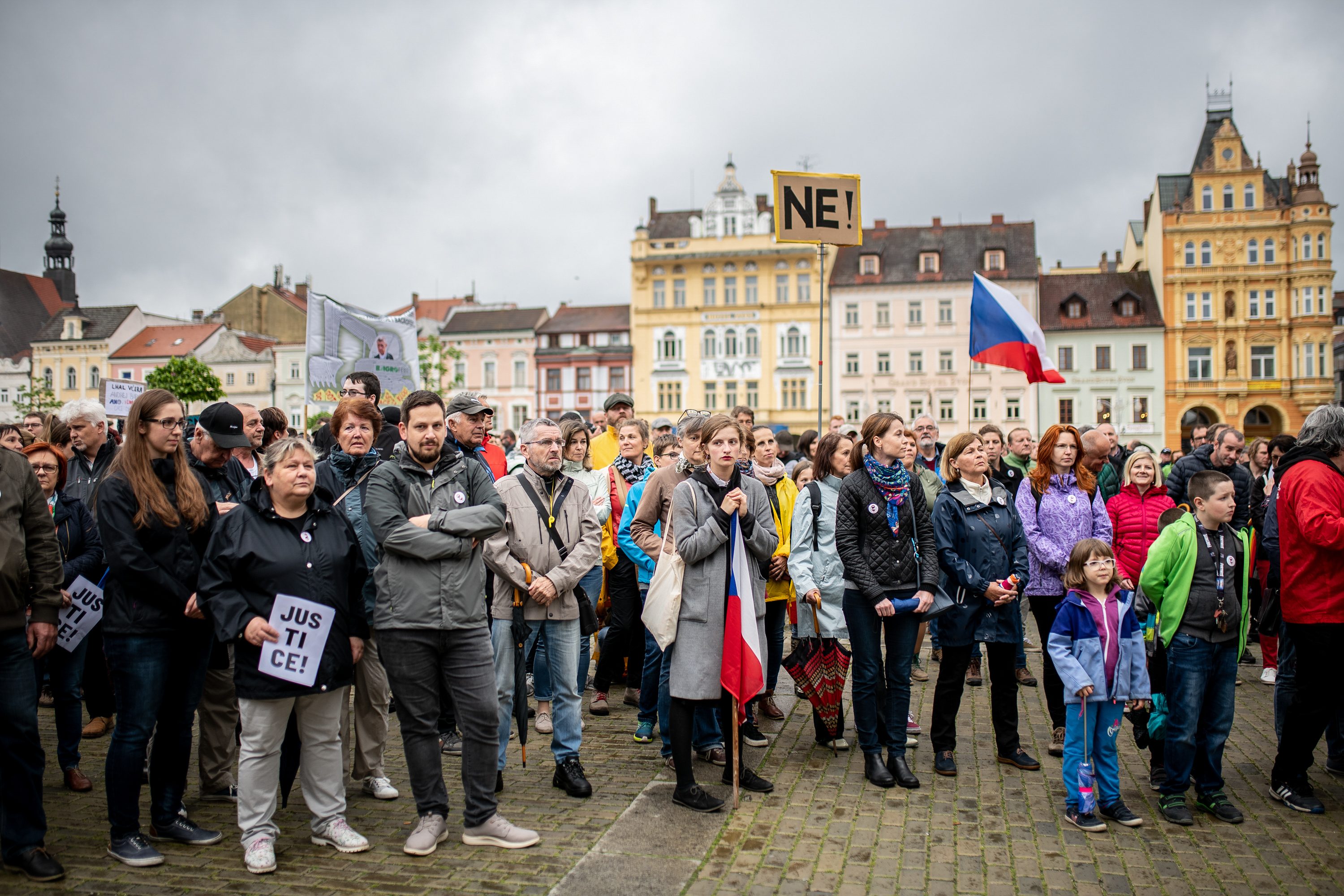 Protest na budějckém náměstí
