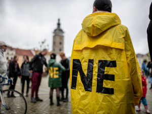 Protest na budějckém náměstí