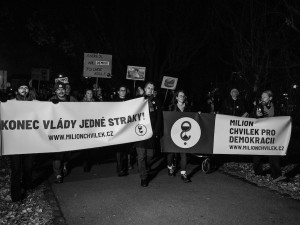 Proti Babišovi protestovaly v Budějcích stovky lidí. Připojili se i politici