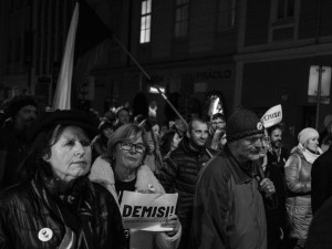 Proti Babišovi protestovaly v Budějcích stovky lidí. Připojili se i politici