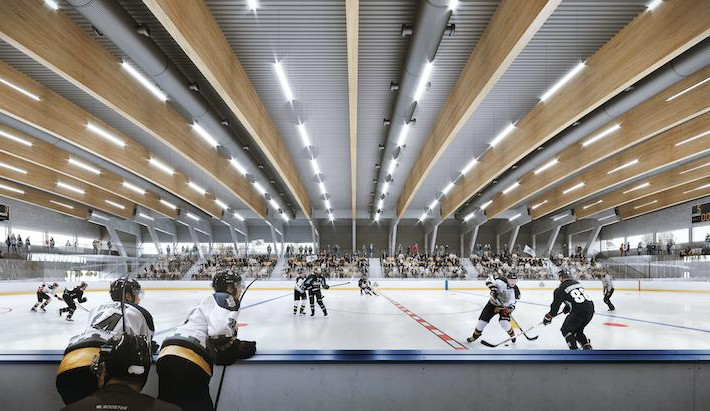 Vizualizace nového hokejového stadionu v Hluboké nad Vltavou.