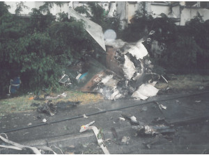 Pád stíhaček na sídliště Vltava