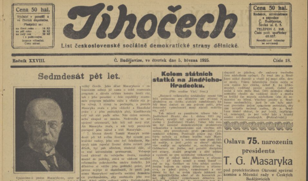 Jihočech dne 5. března 1925.