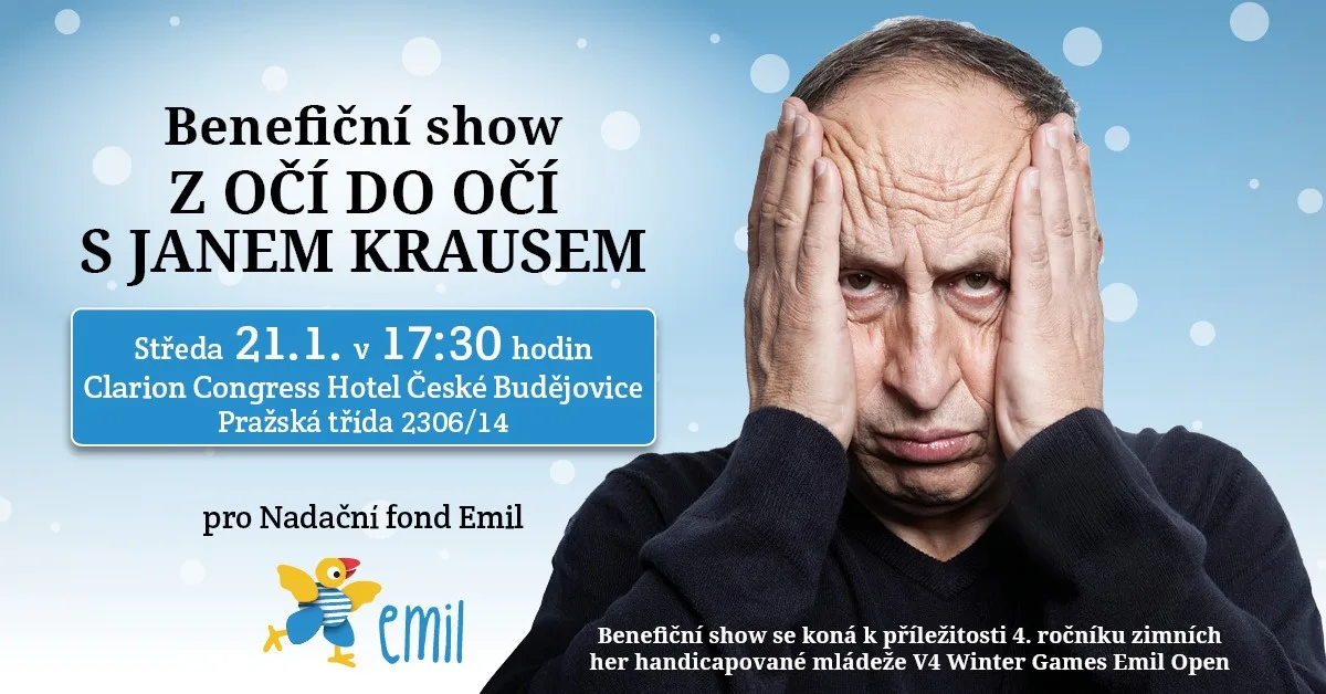 Benefiční show Z očí do očí s Janem Krausem