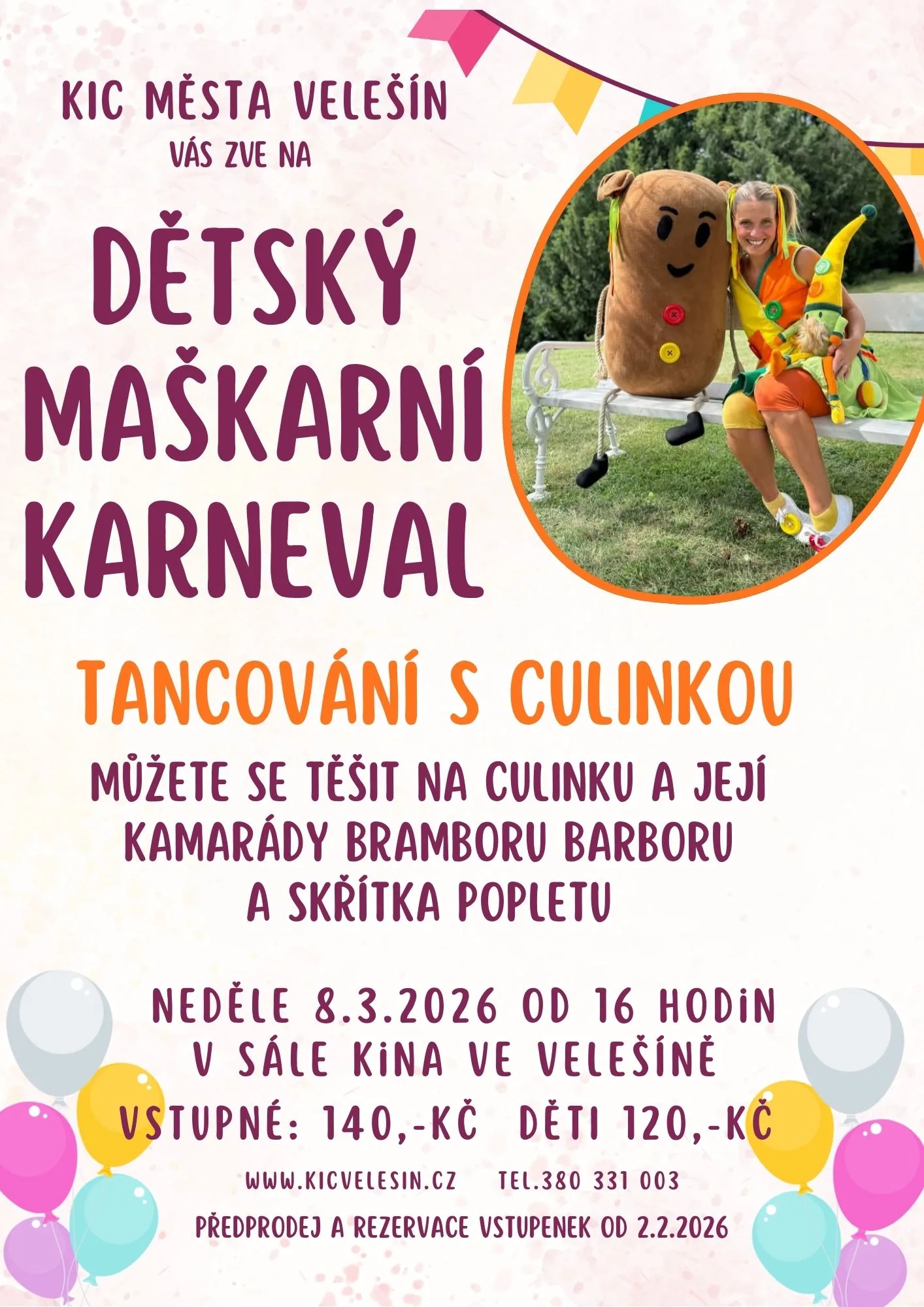 Dětský maškarní karneval – Tancování s Culinkou