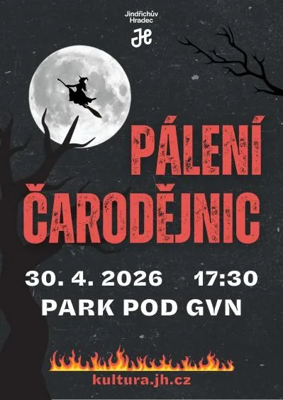 Pálení čarodějnic v parku pod gymnáziem
