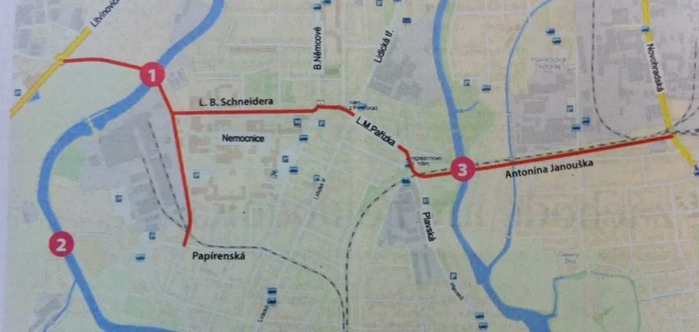 mapa propojení