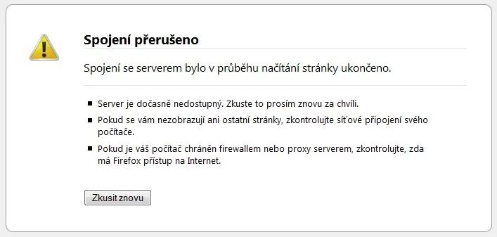 Zobrazila se vám podobná hláška v sobotu večer po otevření vašeho internetového prohlížeče