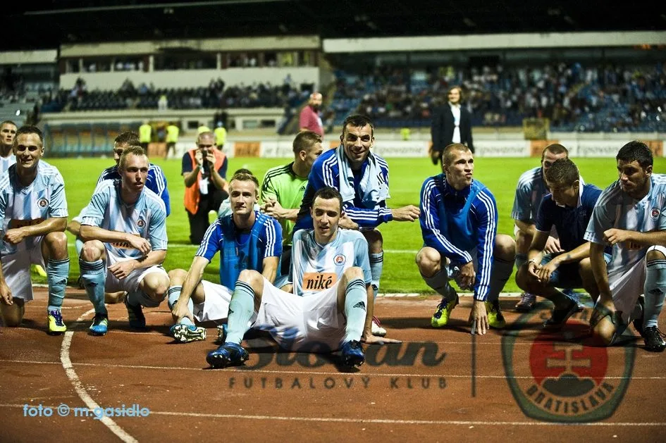 Po zápase s AS Řím měli hráči Slovanu důvod k úsměvu, populární Kláda je v popředí