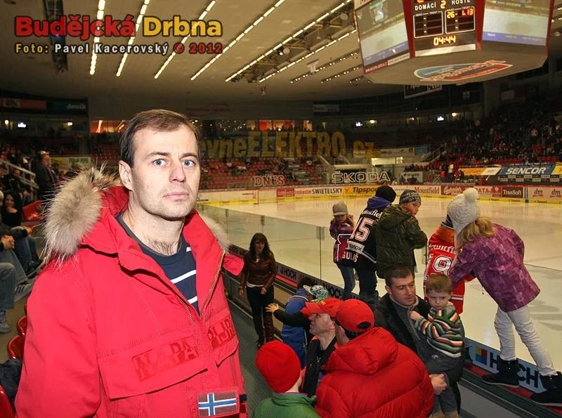 Radek Bělohlav v hledišti Budvar arény