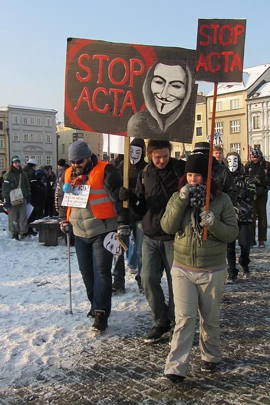 Budějcký protest proti dohodě ACTA