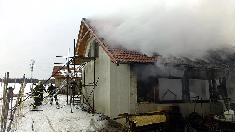 Požár rodinného domu v Libívi