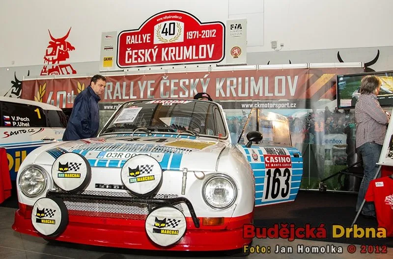 Součástí výstavy v pavilonu T byla i upoutávka na blížící se Rallye Český Krumlov