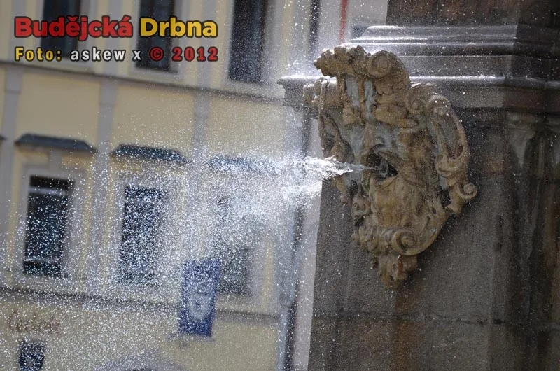 Samsonova kašna na budějckém náměstí