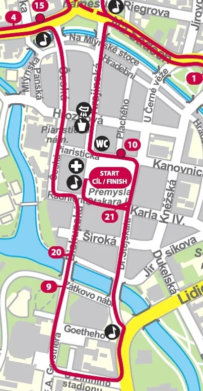 Část trati Budějovického 1/2Maratonu