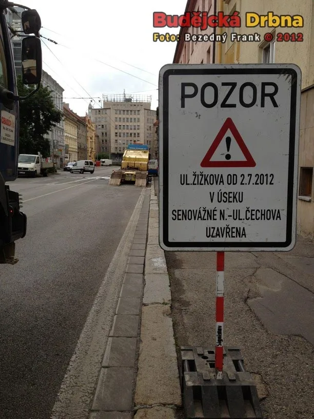 Uzavírka Žižkovy ulice