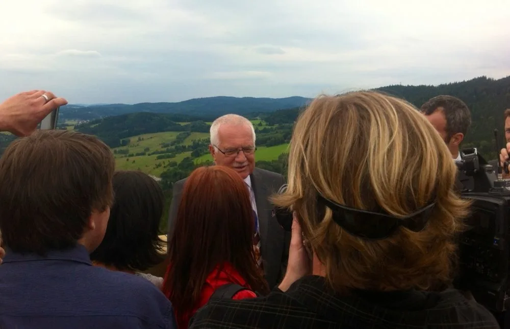 Prezident na vrcholu věže :)