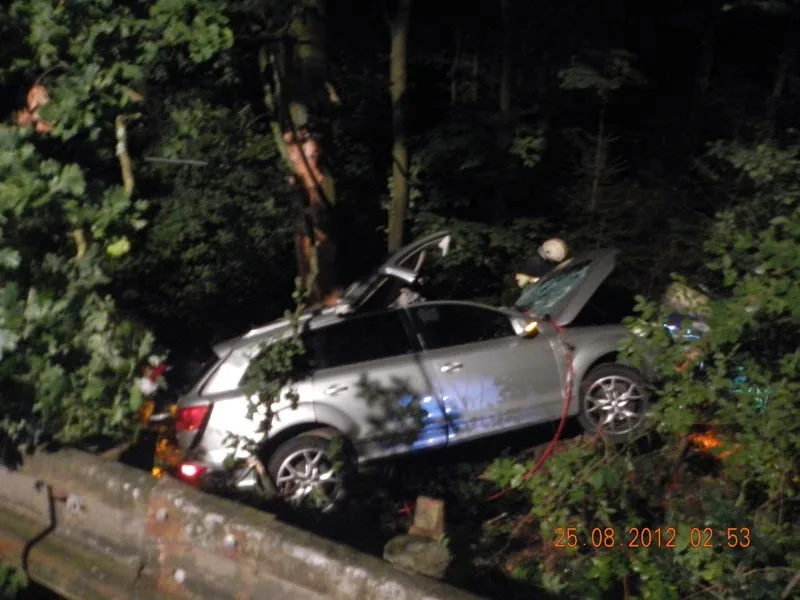 Náraz do stromu u Trocnova nepřežil v sobotu ráno řidič Audi Q7