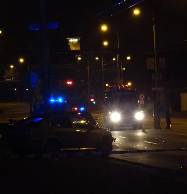 Havarované vozidlo Škoda Octavia u Výstaviště
