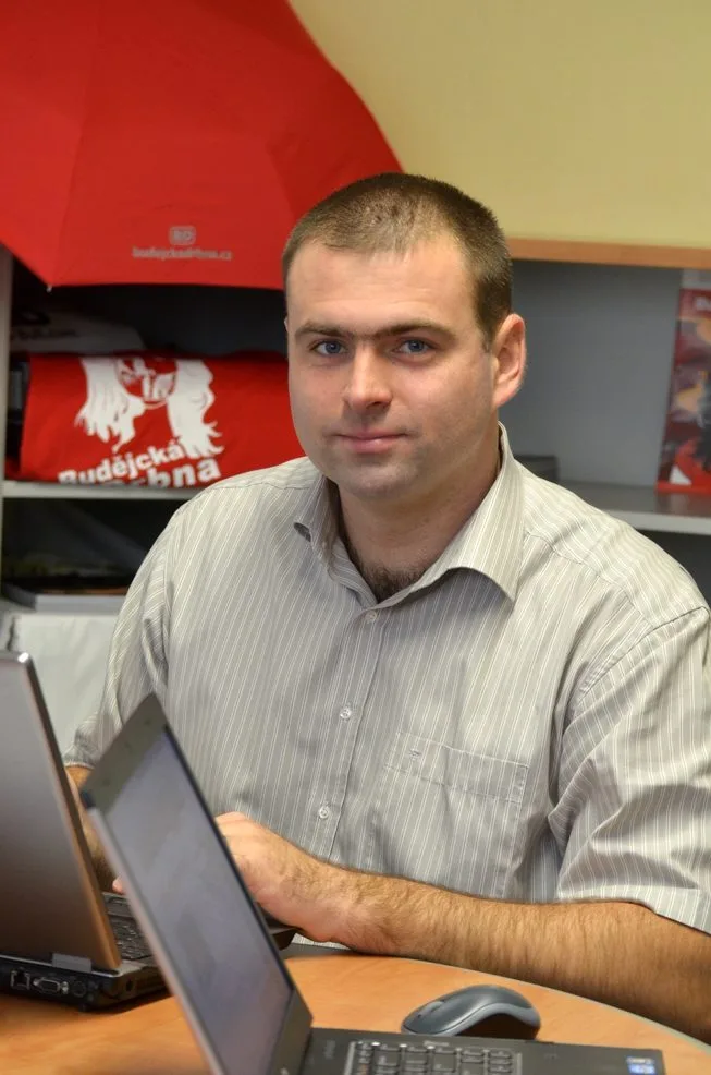 Václav Král v redakci Budějcké Drbny