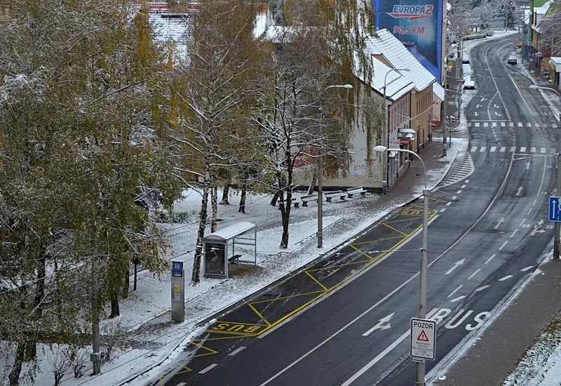 Pohled na novou zastávku Poliklinika Jih