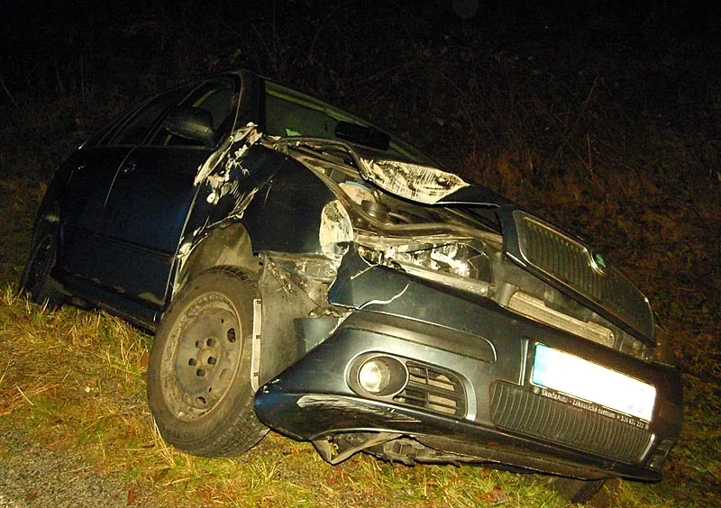 Škoda Fabia skončila u Šalmanovic na střeše