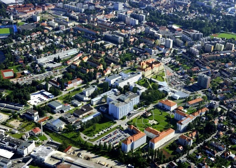 Nemocnice České Budějovice ze vzduchu